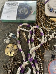 250 vintage to now lot wearable craft necklace earrings brooch jewelry 15 pounds