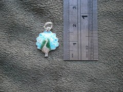 Small Peacock Bird Vintage Sterling Silver Enamel Bracelet Charm Pendant 1.0g