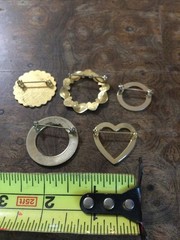Gold Tone Vintage Brooch Lot Of 5