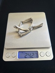 Vintage Taxco Sterling Silver Polished Geometric Bracelet 7.5 Inches 24 Grams