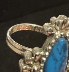 Vintage 1977 SARAH COV ‘Blue Cloud’ Adjustable Ring With Faux Turquoise Stone