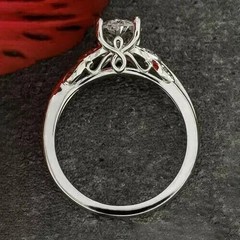 Art Deco Vintage 1.5Ct Oval Lab Created Diamond 14K White Gold FN Wedding Ring