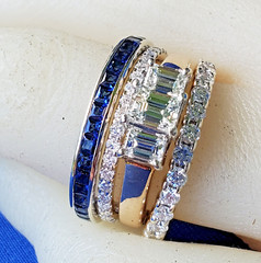 EARTH MINED DIAMOND Deco Style Wedding BAND 14K GOLD Stacking Anniversary RING