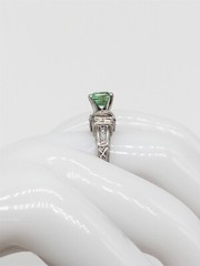 Estate $3400 1.52ct Natural Emerald VS G Diamond Platinum Ring Band 4g