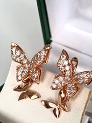 Vintage 1990-s 14 Ct Rolled Gold Large Zircons Earrings-Hallmarked 585 RG