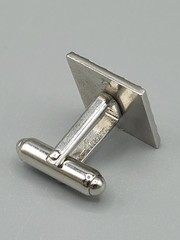 Vintage Anson Men’s Brushed Finish Bullet Back Silver Tone Cufflinks