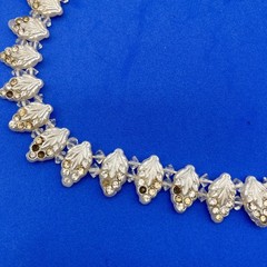 Vintage White Lucite Filigree Necklace Early Plastic Bridal Wedding AS IS