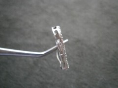 Double Heart Openwork Floating Vintage Sterling Silver Crystal Pendant 2.0g