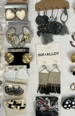 Large Earring Lot 100+ Pairs Mixed Vintage Modern Pierced Clip Hoops Studs