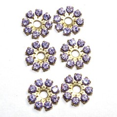 Vintage 10MM Amethyst CZ Seed Flower Jackets for Earrings Use with Any Studs