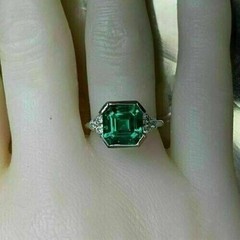4.05Ct Art Deco Style Lab Created Diamond Anniversary 14K White Gold Finish Ring