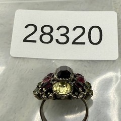 Vintage Hollycraft Rhinestone Ring Cocktail Adjustable Silver Tone Size 6.25