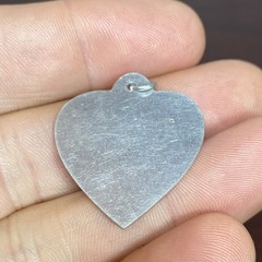 Vtg Unsigned Aluminum Sweetheart Heart Tag Charm or Pendant NO Engraving BLANK