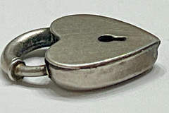 Sterling Silver Heart Locket Charm Pendant Puffy Signed Lampl Vintage Antique US