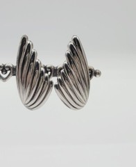 Napier Earrings Silver Tone Pierced Art Deco Vintage Floral 1.25 in