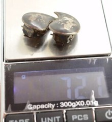 Vintage SIAM Sterling Silver NIELLO Ware Dancing Goddess Earrings Signed BB