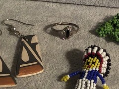 11 Pcs Vintage Native American Southwestern Lot. Blanket Pins! Beadwork Necklace