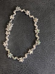 Vintage 1950’s Sterling Silver Bracelet with Faux Pearls 925 Silver