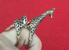 Vintage Gold Costume Giraffe 3D Ring Size 5.25