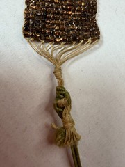 Vintage Necklace Belt Glass Seed Bead Pine Tree Pattern Art Deco Antique 36 in