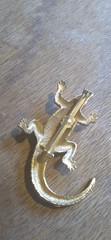 Vintage Alligator Pin Brooch Pendant Gold Toned Crocodile🐊 Retro Floridian