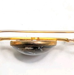 B.A. Ballou Horse Head Bar Pin Brooch Reverse Painted Essex Crystal Type 3-1/8″
