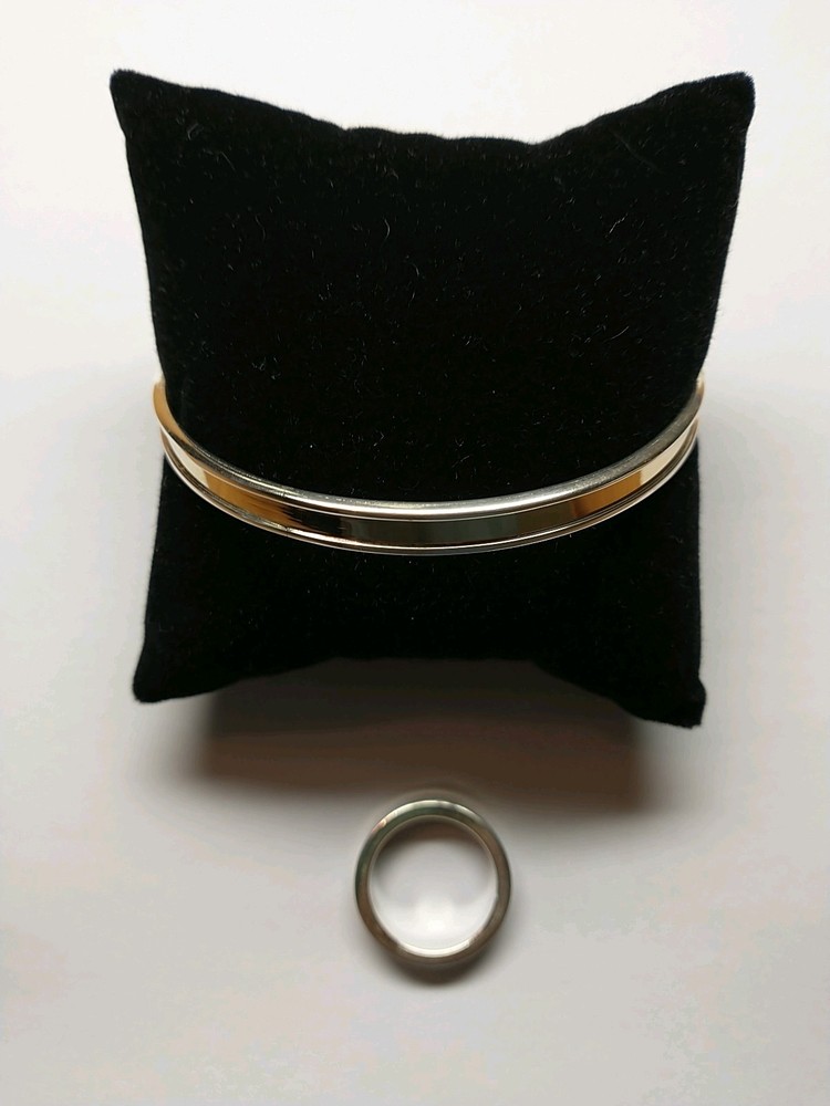 Leonore Doskow 925 Sterling and 14kt Gold 8″ Bracelet and Ring Set Size 8