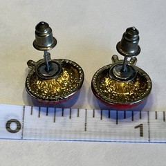 Vtg Lady Bug Enameled 1980’s Beetle Pierced Earrings Studs 1 Inch Unbranded
