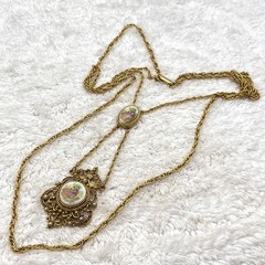 Vintage Cameo Necklace Courting Couple 2 Strand Romantic Victorian Revival