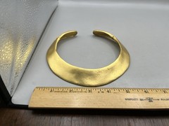 Vintage Gold Brass Hinged Collar Necklace Choker 70’s Boho Brutalist