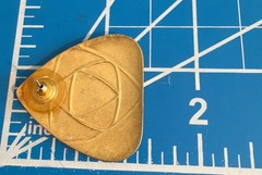 Vintage Gold Tone Art Deco Pendant Brooch Earring Set Ladies Profile Geometric