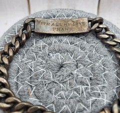 Vintage Napier 925 Sterling Silver ID Engraved Nameplate Curb Link Bracelet