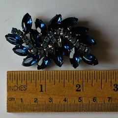 Vintage Blue Crystal Brooch Pin