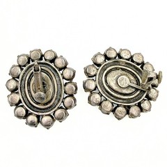 Vintage Watermelon Iris Glass AB Crystal Halo Statement Clip On Earrings
