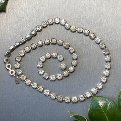 Art Deco Vintage Choker Necklace Estate Jewelry Pre-owned Cut Crystal 14.5″