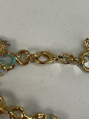Vintage Enamel Tropical Bracelet Clasp Starfish Fish Seahorse Women USA Made