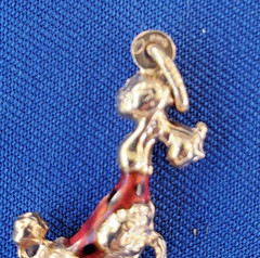 Original 14K GOLD Dog Pendant Exotic Rare Poodle Enamel Vest k9 Charm Medallion