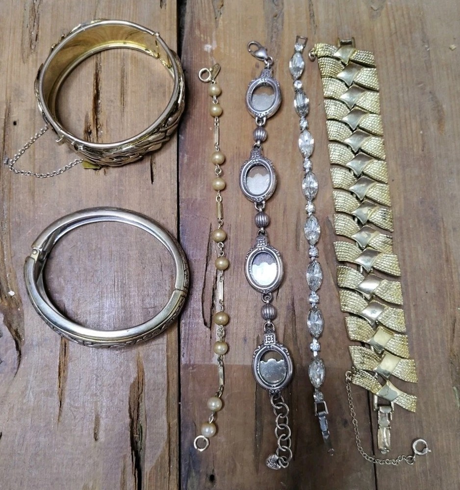 Vtg Bracelet Lot Of 6 Brighton Weiss Coro Marvella Amerique