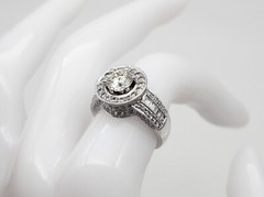 $12,000 2.53ct EGL IDEAL CUT Si1 K Diamond 14k White Gold HALO Wedding Ring 8g