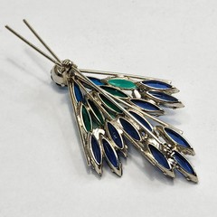 Vtg Juliana Margarita Navettes Blue Green Spray Brooch Pin Clip Earrings (READ)