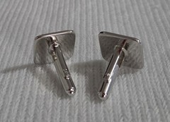 MIXED METAL GOLD AND SILVER TONE WITH FLEUR DE LIS CUFFLINKS SIGNED HICKOK USA