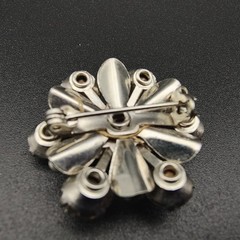 Vintage 1950s Starburst Rhinestone Brooch Smoky Gray White Old Money Aesthetic