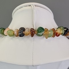 Vintage Stone Beaded Necklace Beggars Beads Endless 26″