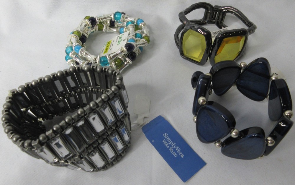 Cuff Bangle Bracelets Assorted Colors and Styles Lot of 4 MSRP $140.50 VTG READ