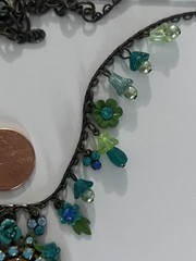 Vintage John Wind Maximal Art Cameo Necklace Dangle Rhinestones Signed Estate