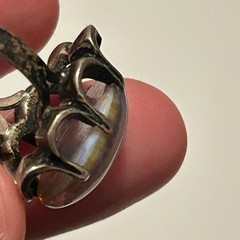 Vtg Sterling 925 Faux Opal Glass Oval Cocktail Ring Sz 8.5