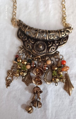 Bohemian dark metal aesthetic colorful beads with metal charms and dangles