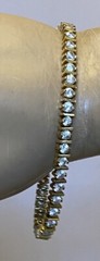 925 Vermeil CZ Tennis Bracelet 6ct Gold over Sterling Silver Line 7.25″