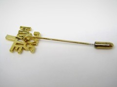 Vintage 1980s I Hate J.R. Ewing Stick Pin Dallas TV Show Memorabilia Gold Tone
