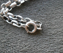 Rolo Baucher Small Oval Links Vintage Sterling Silver Bracelet 7.5″ ~ 2.9g